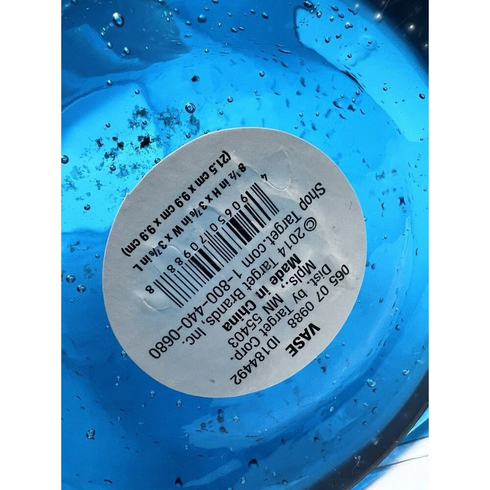 Set Of 2 Vases tall heavy 2014 Target blue 8 1/2: